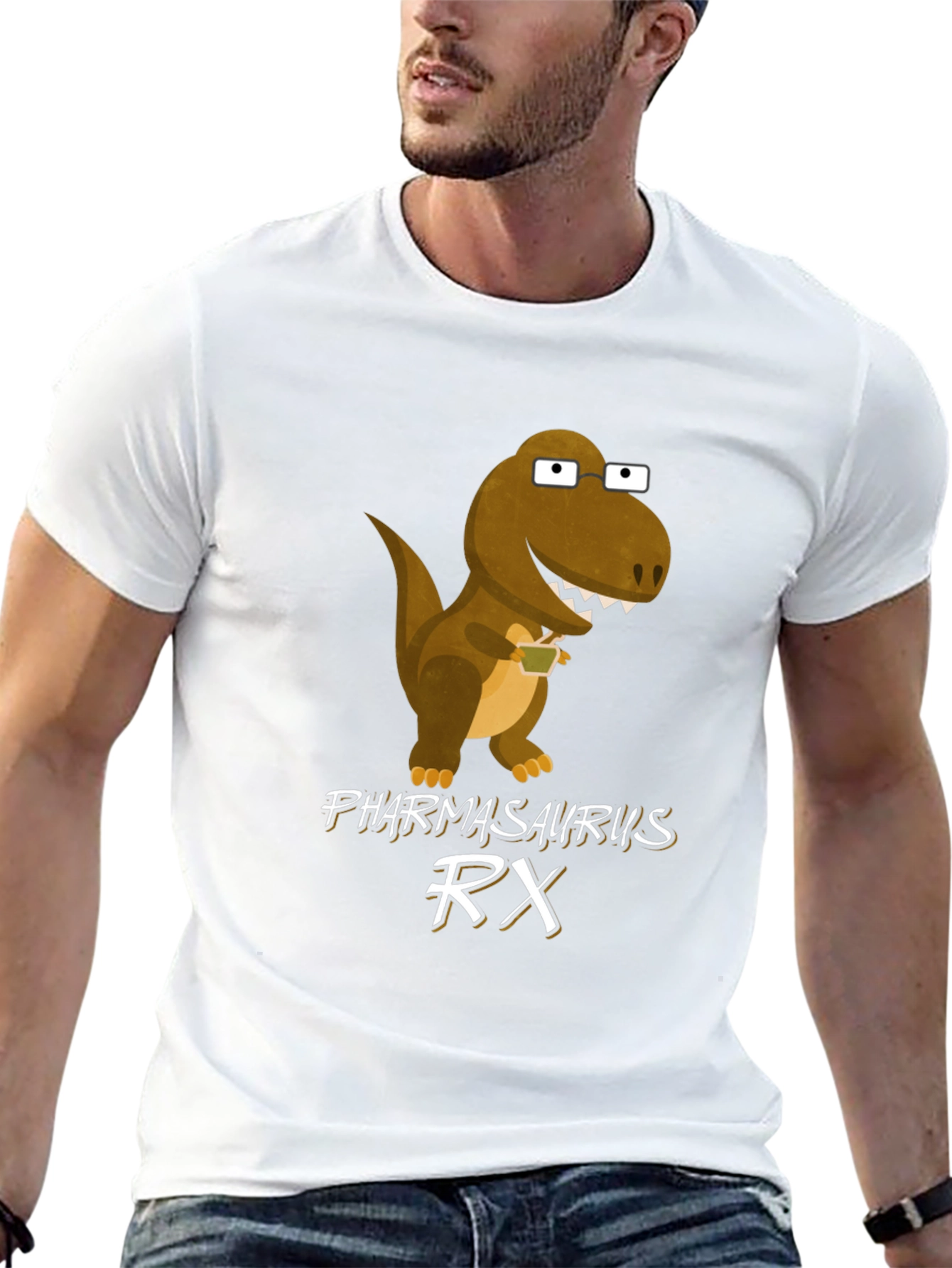 Pharmasaurus RX T-Shirt - Funny Dinosaur Graphic Tee