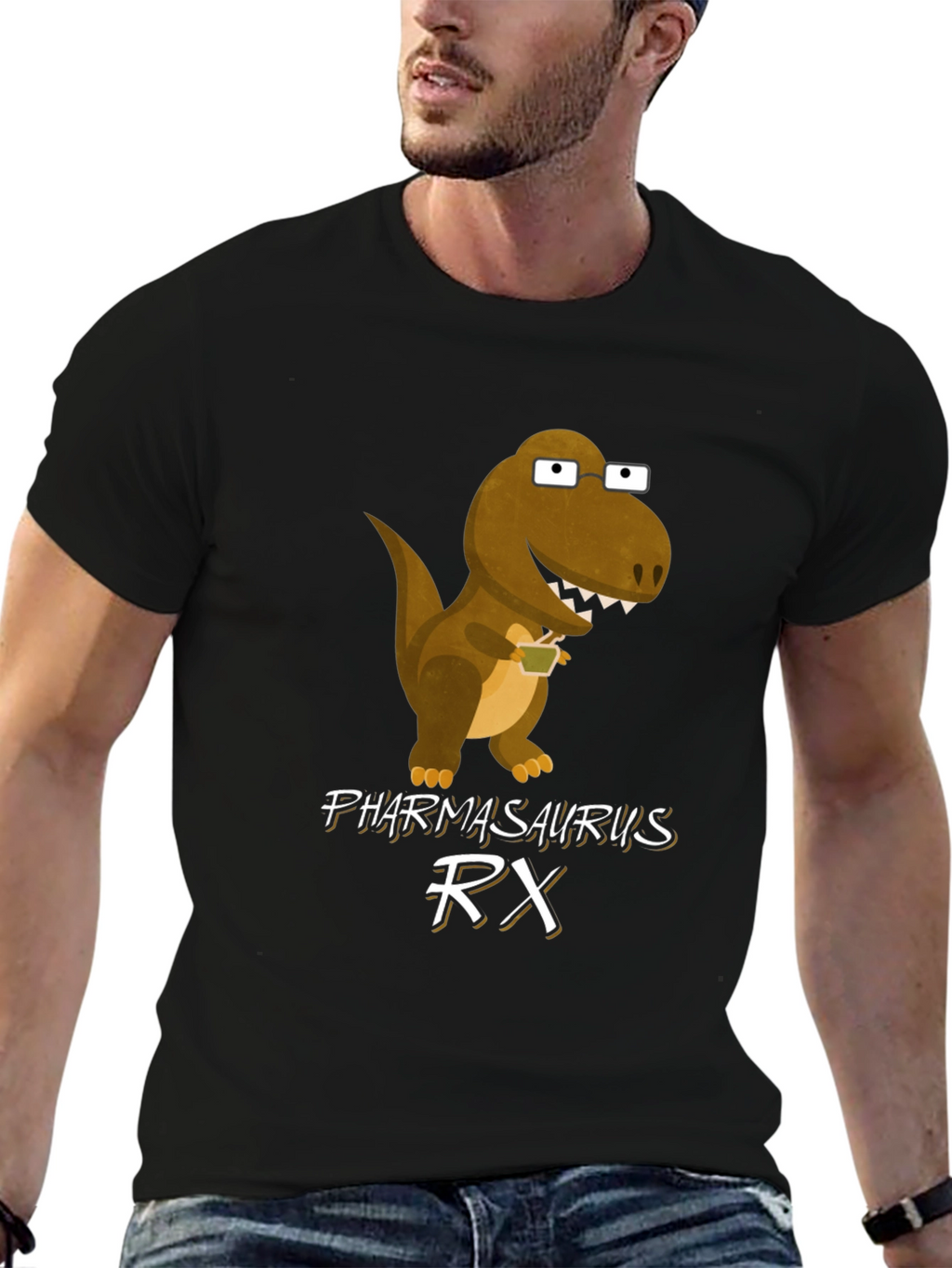 Pharmasaurus RX T-Shirt - Funny Dinosaur Graphic Tee