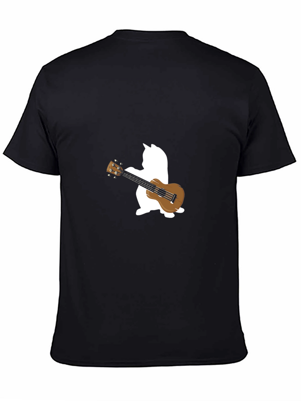 Cat Ukulele T-Shirt - Black