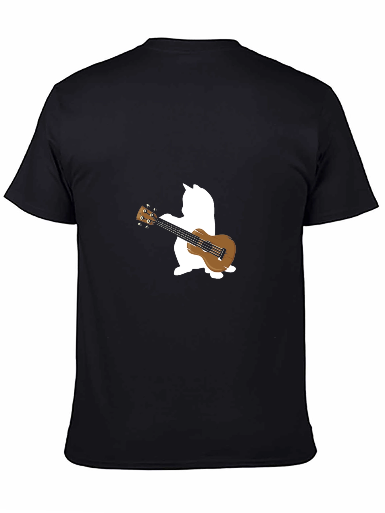 Cat Ukulele T-Shirt - Black