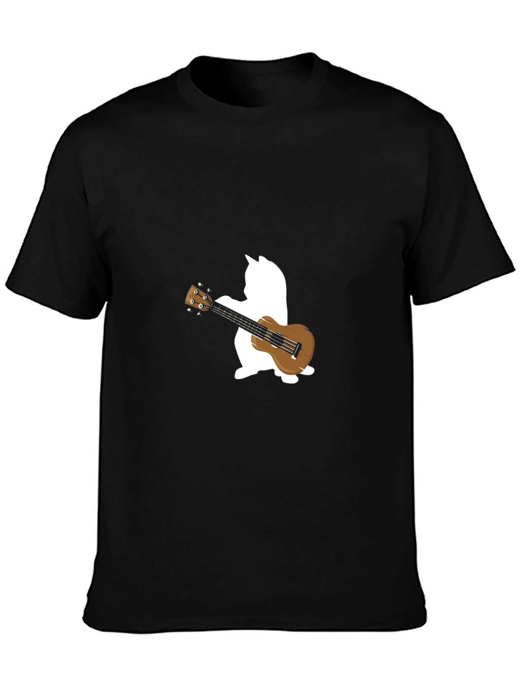 Cat Ukulele T-Shirt - Black