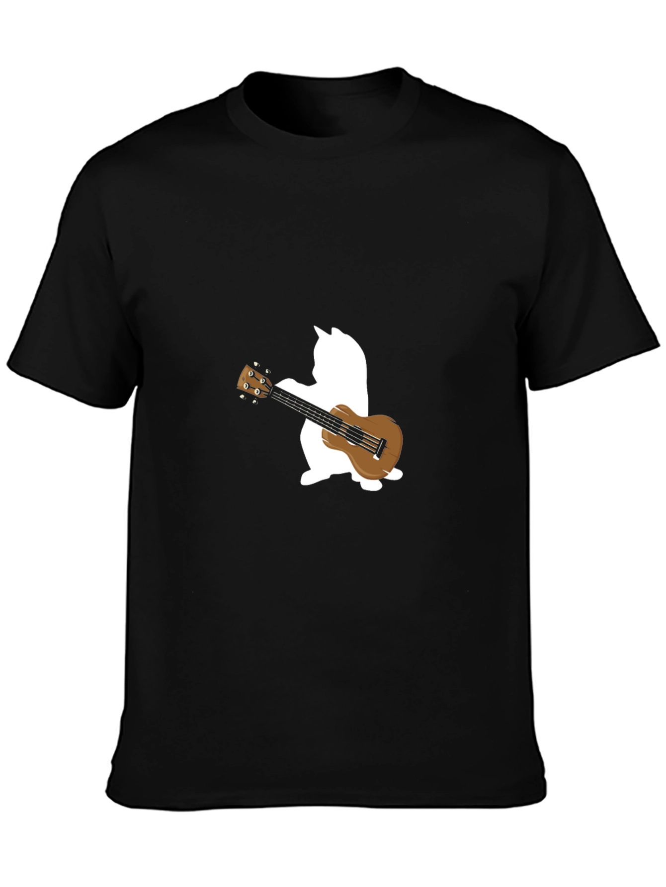 Cat Ukulele T-Shirt - Black