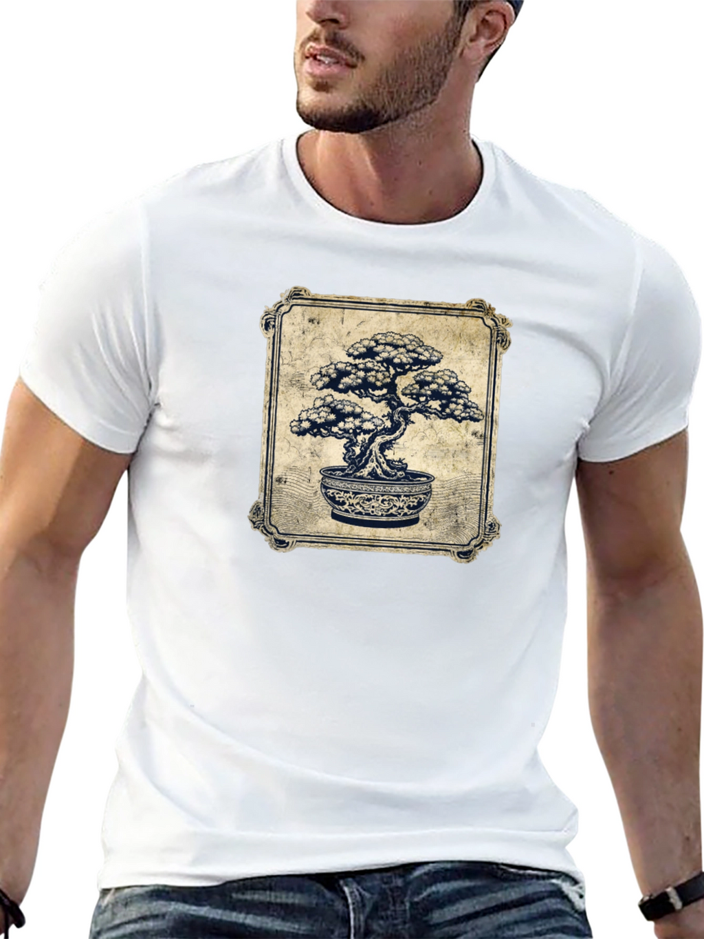 Bonsai Tree Graphic T-Shirt - Artistic Black Tee