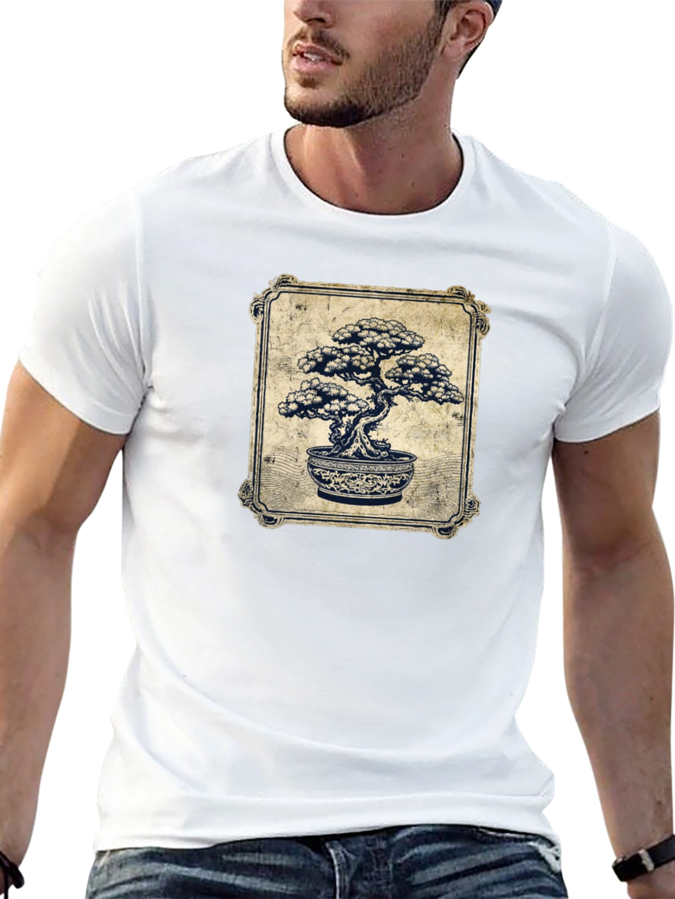 Bonsai Tree Graphic T-Shirt - Artistic Black Tee