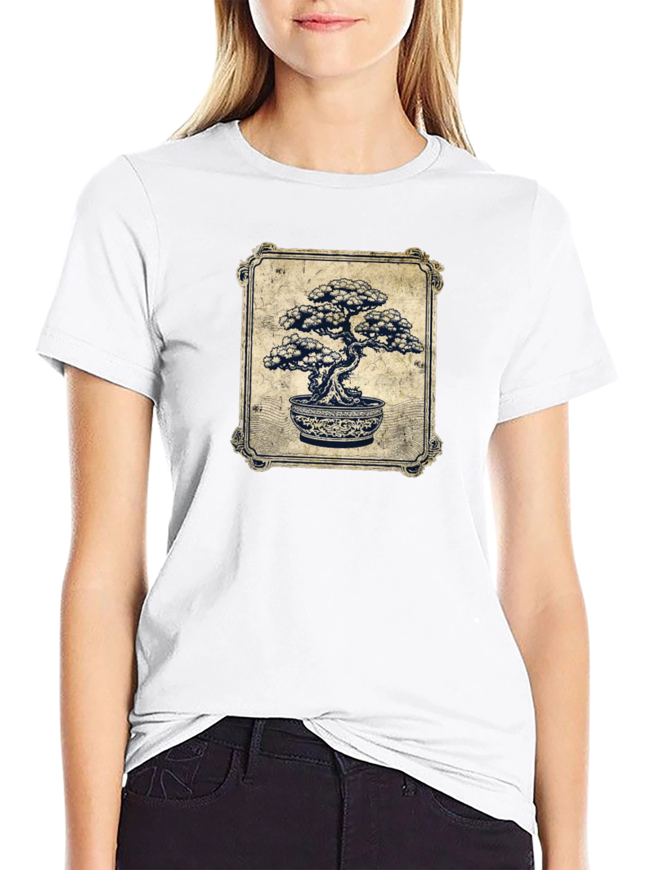 Bonsai Tree Graphic T-Shirt - Artistic Black Tee
