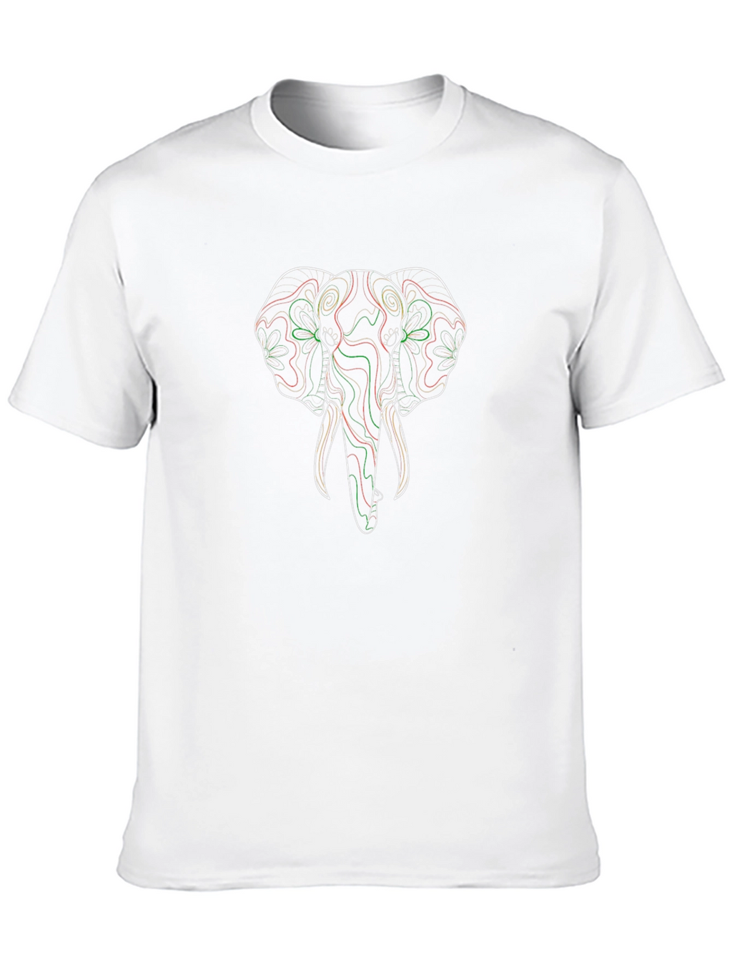 Abstract Elephant Graphic Tee - Black