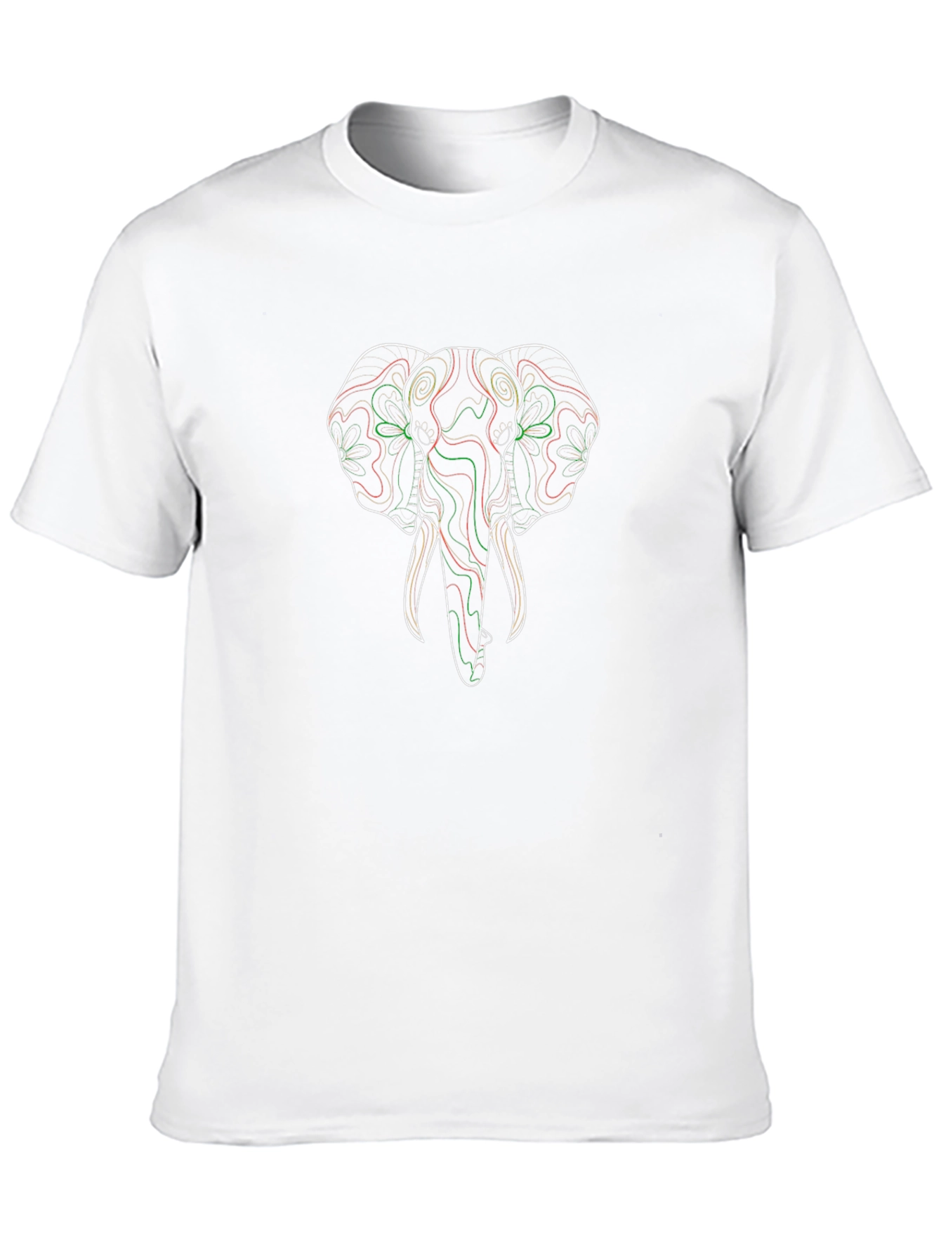 Abstract Elephant Graphic Tee - Black