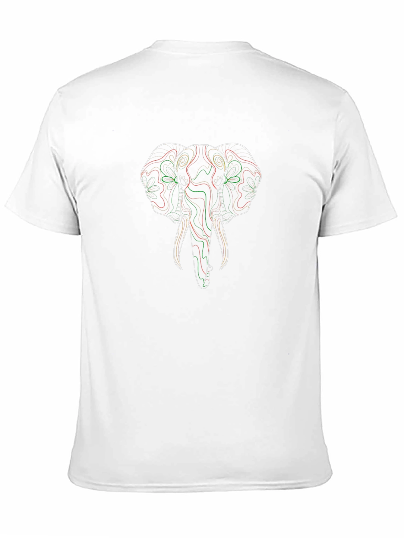 Abstract Elephant Graphic Tee - Black