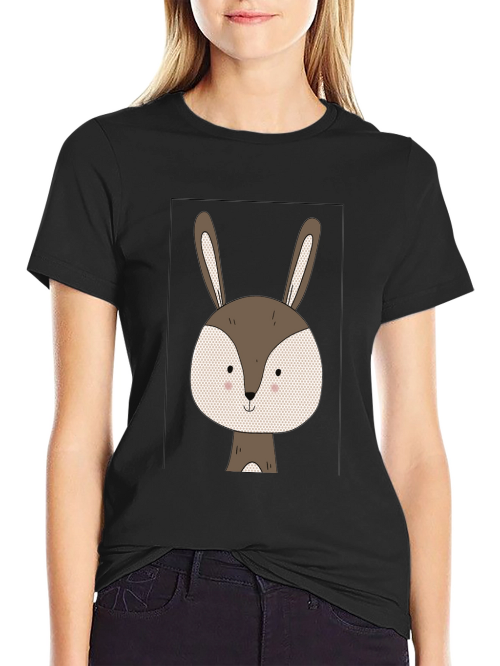 Cute Bunny Graphic Tee - Soft Cotton Blend