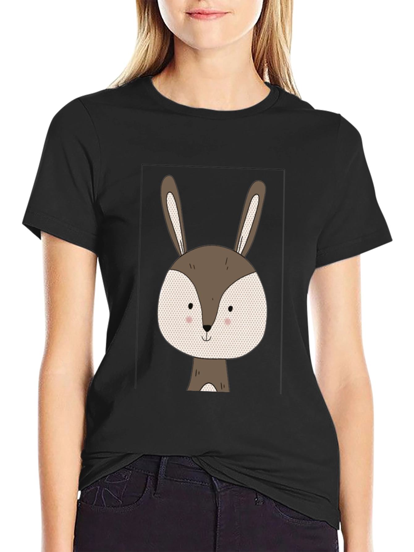 Cute Bunny Graphic Tee - Soft Cotton Blend
