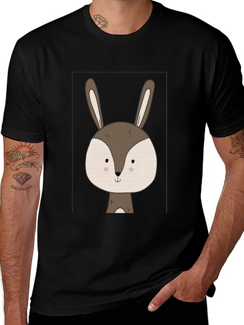 Cute Bunny Graphic Tee - Soft Cotton Blend