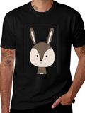 Cute Bunny Graphic Tee - Soft Cotton Blend