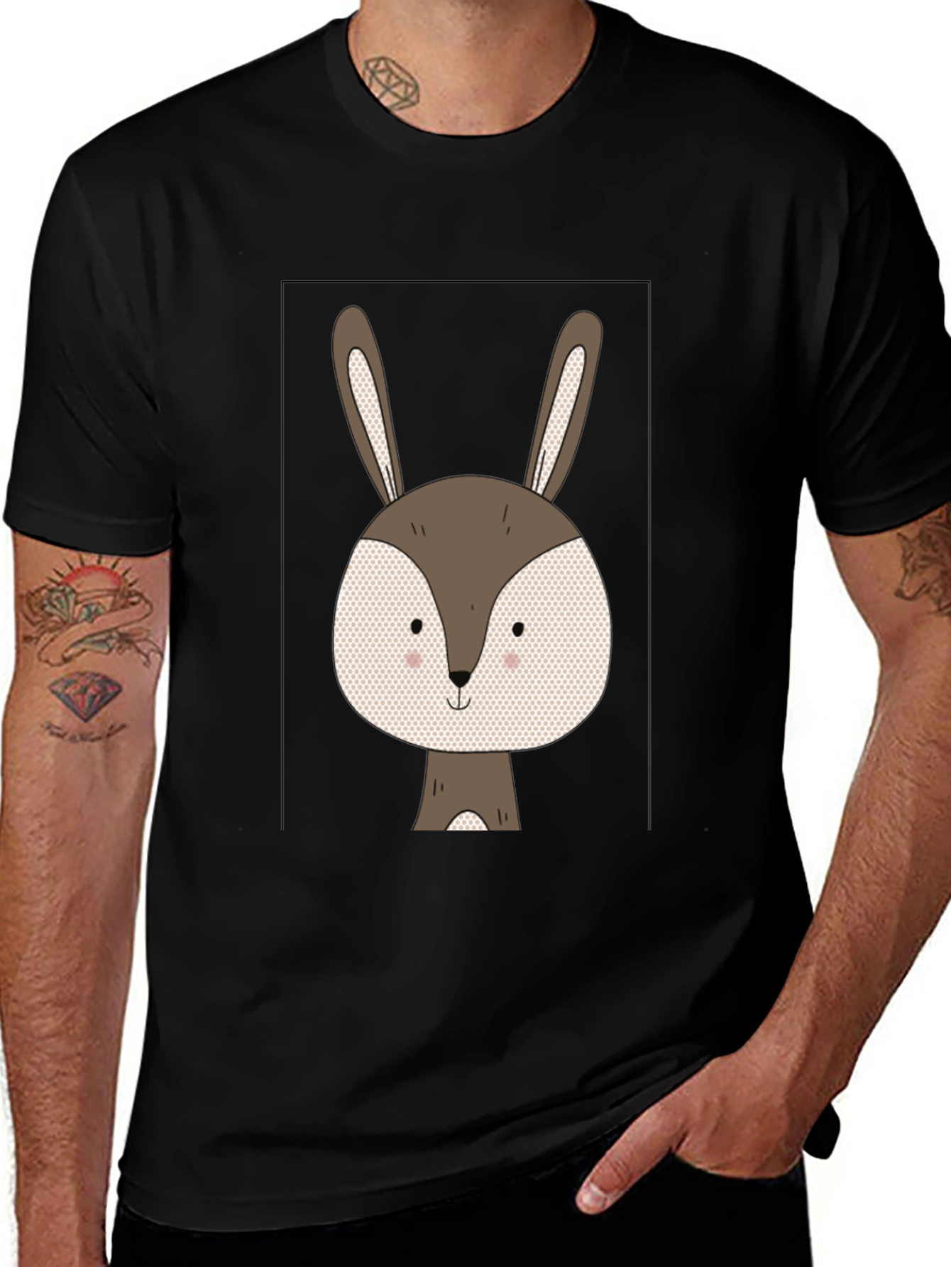 Cute Bunny Graphic Tee - Soft Cotton Blend