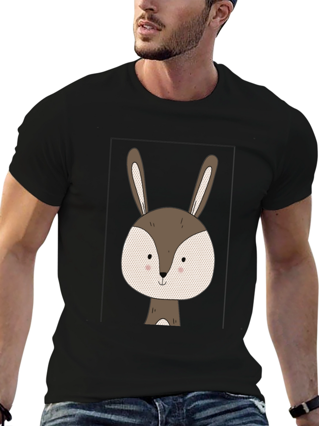 Cute Bunny Graphic Tee - Soft Cotton Blend
