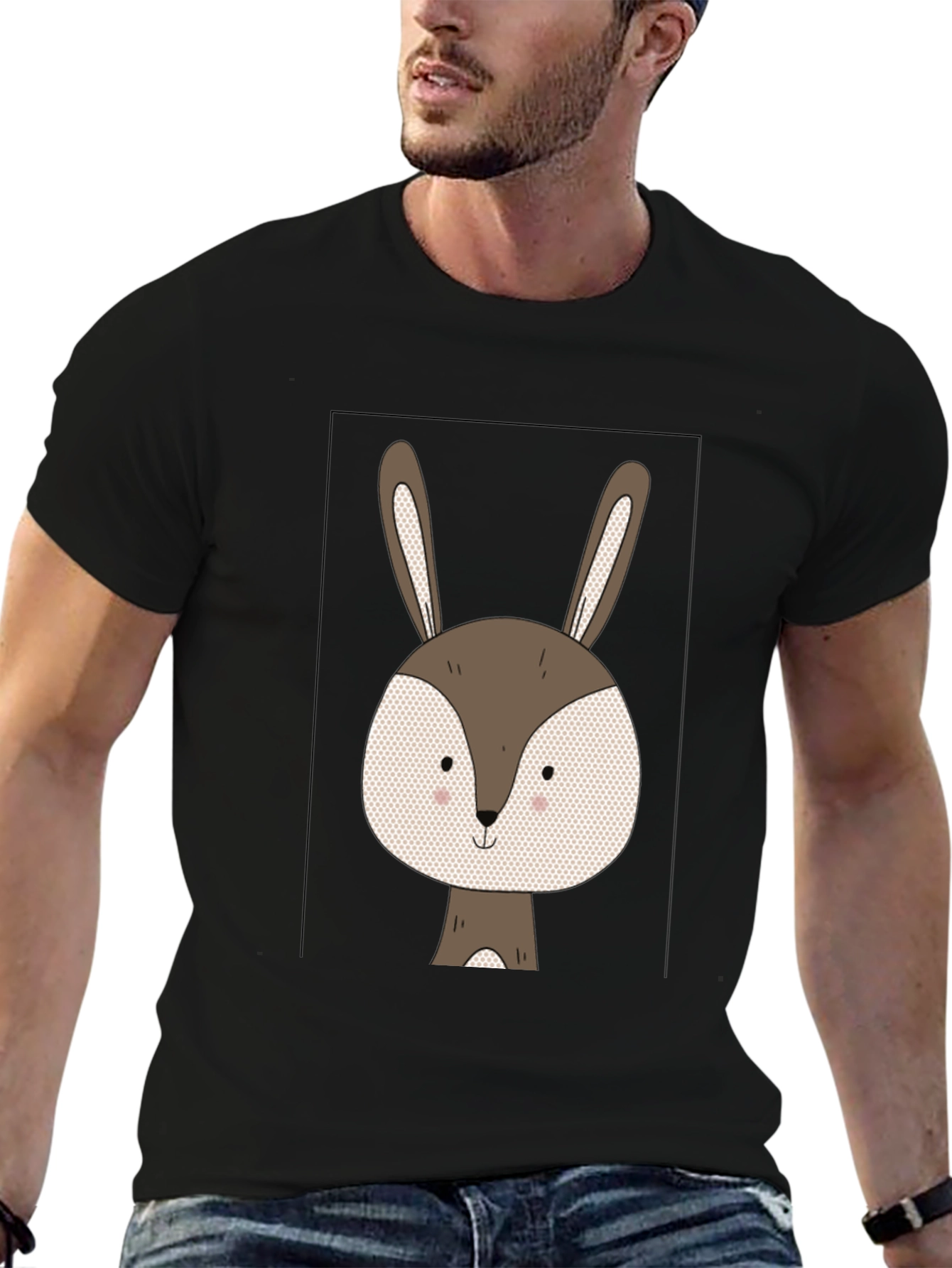Cute Bunny Graphic Tee - Soft Cotton Blend