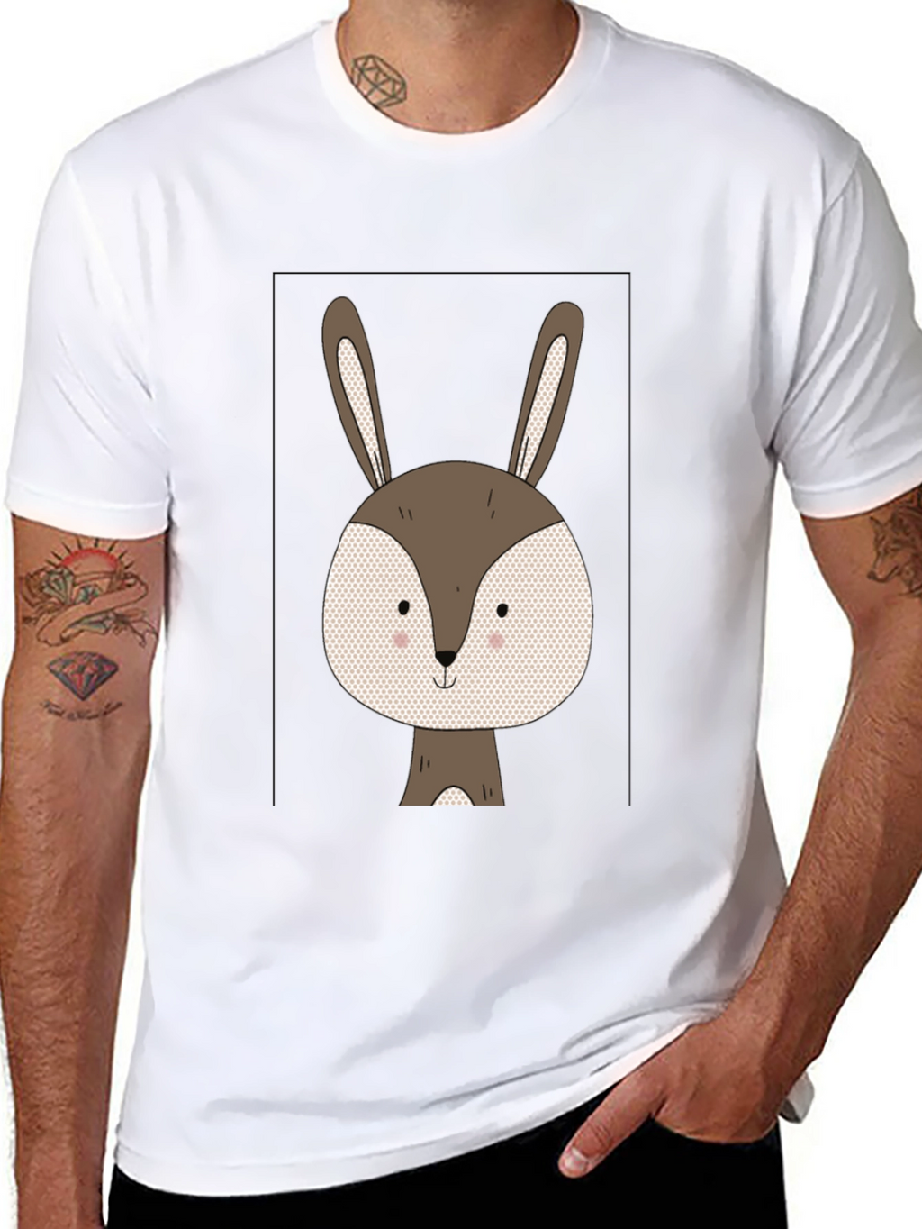 Cute Bunny Graphic Tee - Soft Cotton Blend