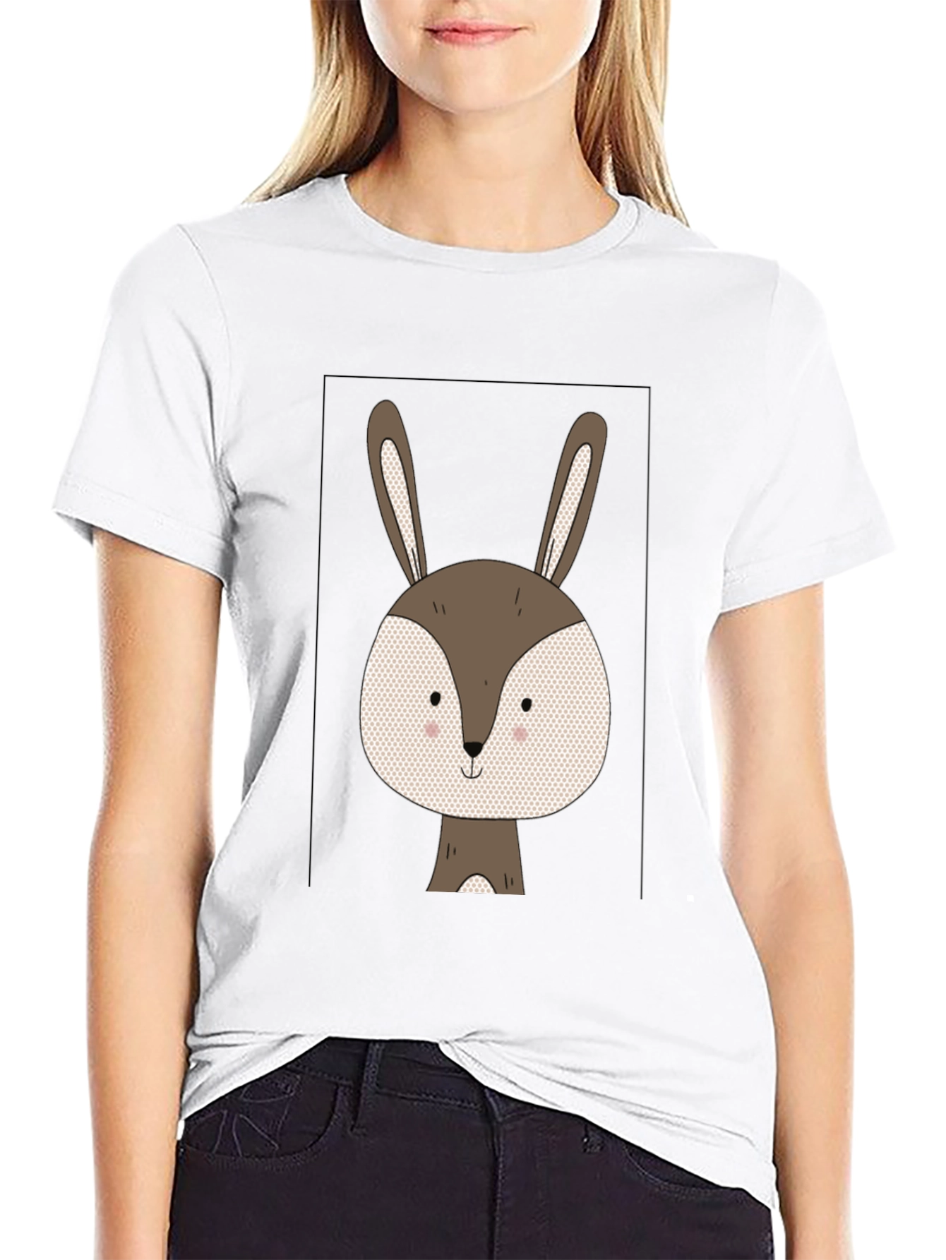 Cute Bunny Graphic Tee - Soft Cotton Blend