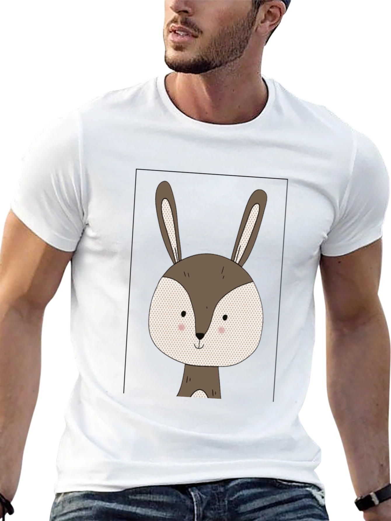 Cute Bunny Graphic Tee - Soft Cotton Blend