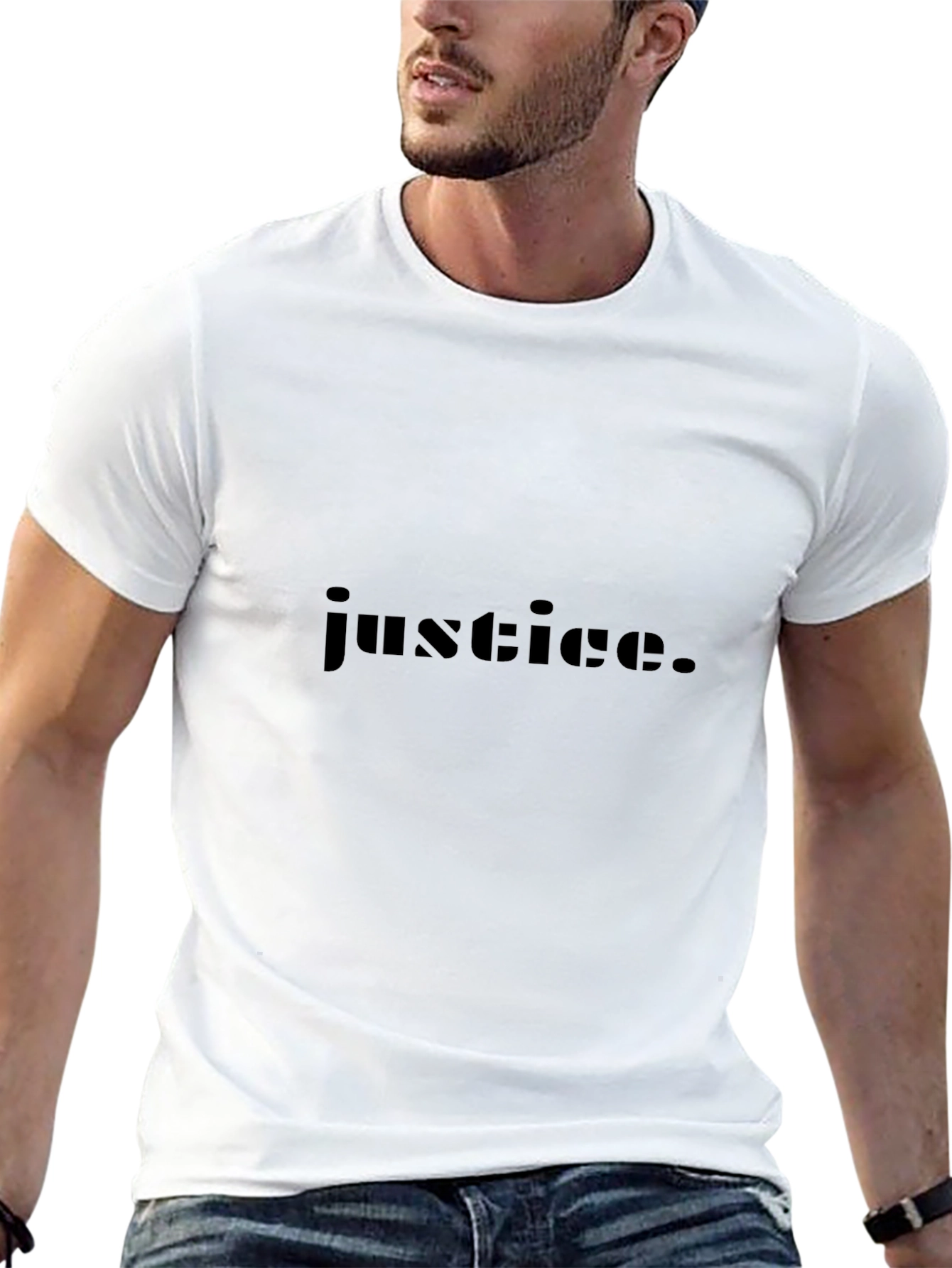Justice Graphic Tee - Stylish Black Cotton T-Shirt