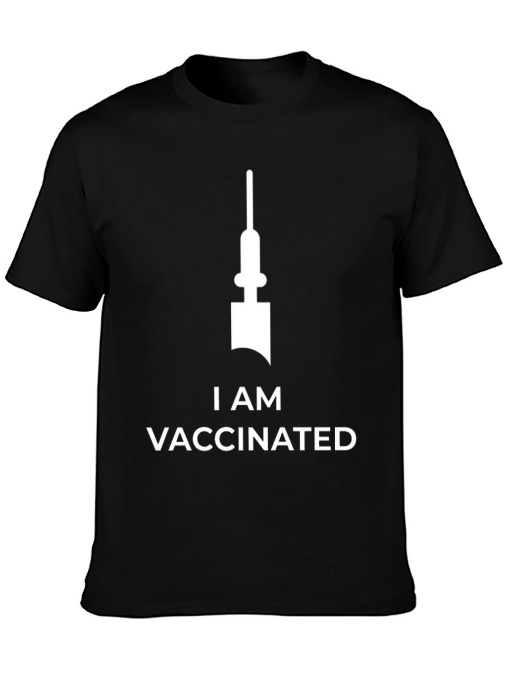 I Am Vaccinated T-Shirt Black Cotton Tee