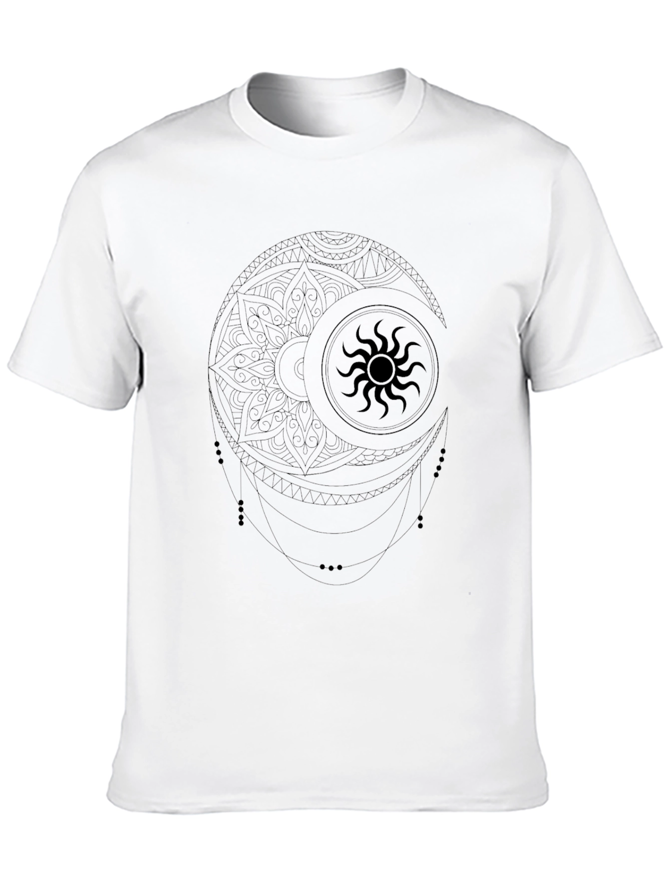 Mystic Sun & Moon Graphic Black T-Shirt