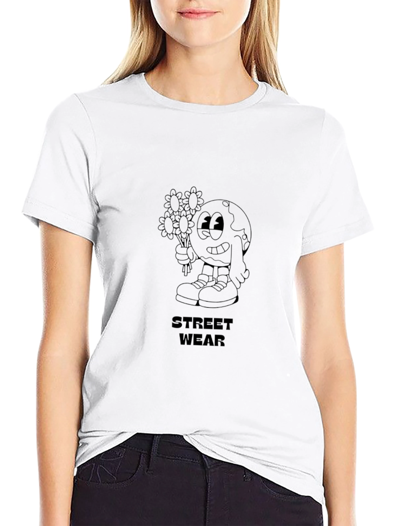 Street Wear Black Graphic Print T-Shirt