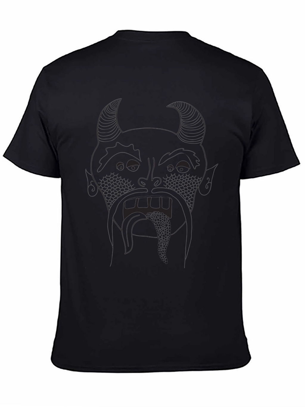 Mens Black Graphic T-Shirt - Devil Face Design