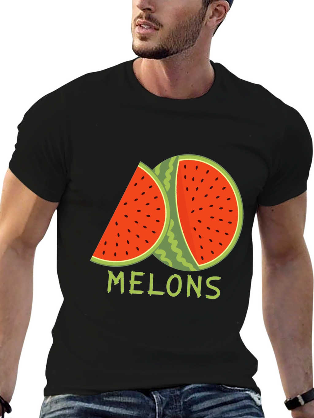 Melons Graphic T-Shirt - Black Cotton Tee