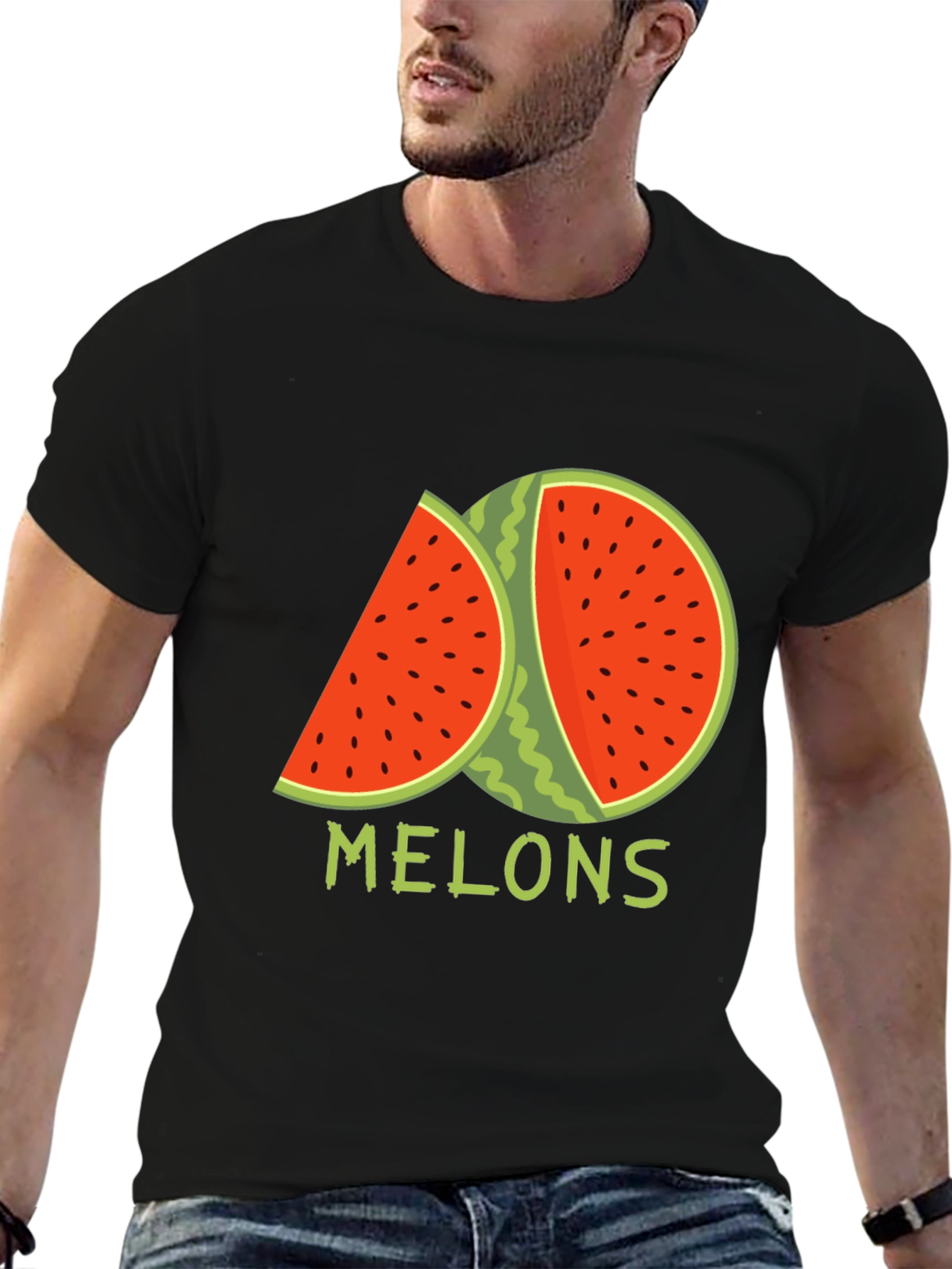 Melons Graphic T-Shirt - Black Cotton Tee