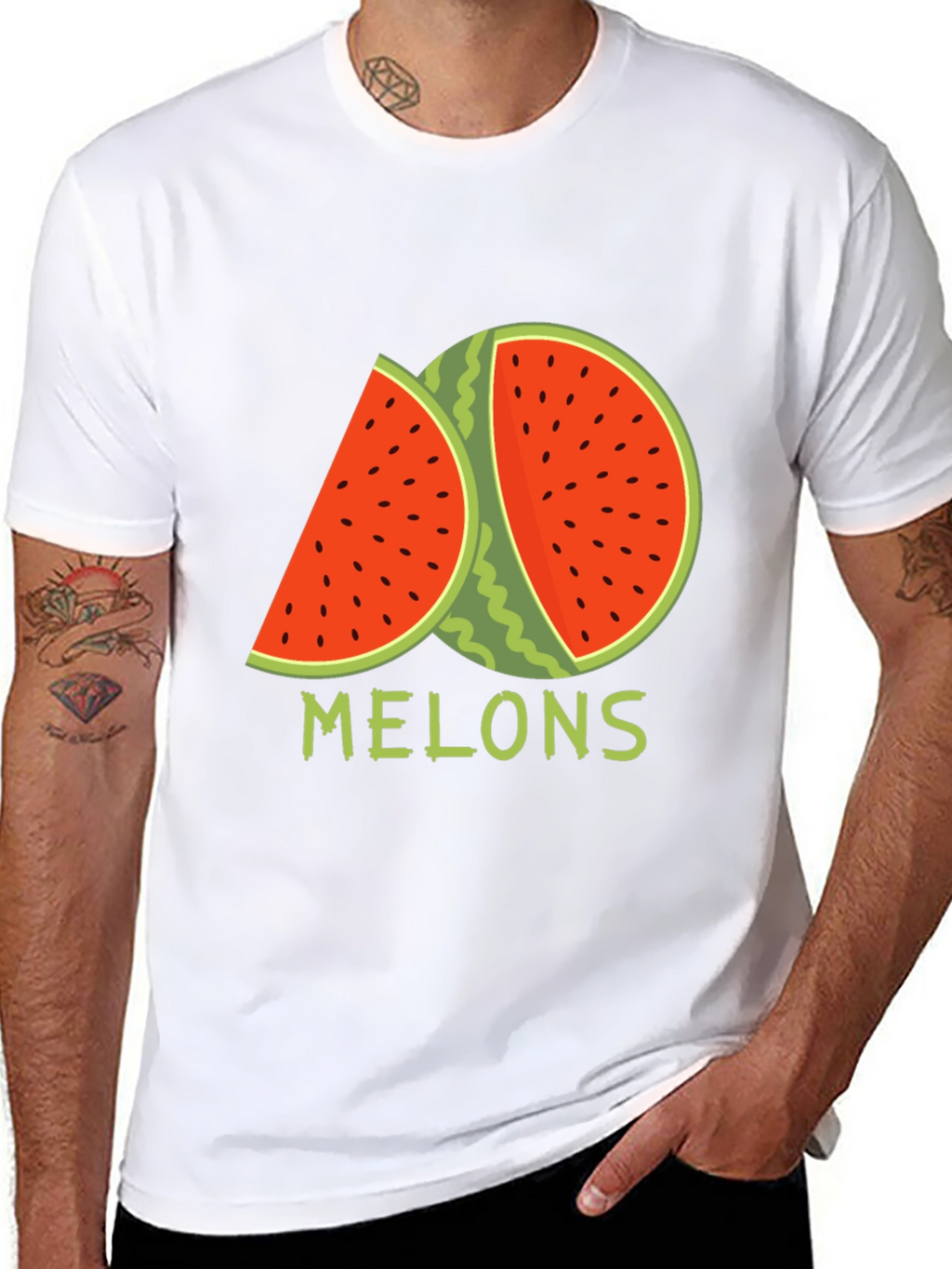 Melons Graphic T-Shirt - Black Cotton Tee