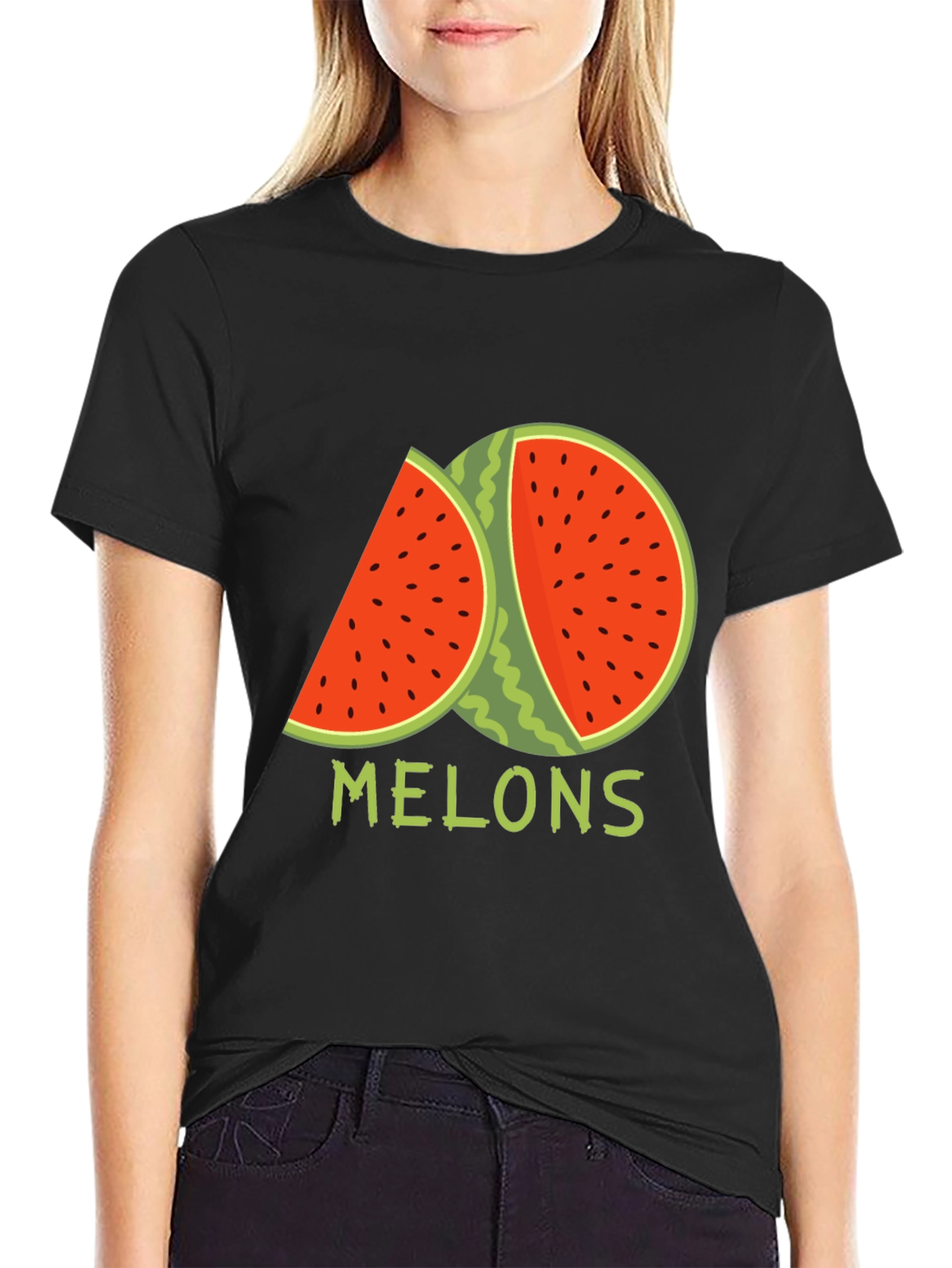 Melons Graphic T-Shirt - Black Cotton Tee