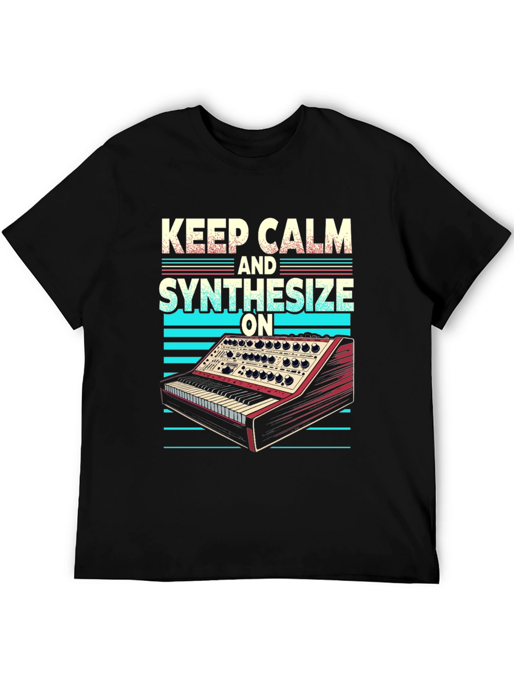 Keep Calm and Synthesize On Black T-Shirt