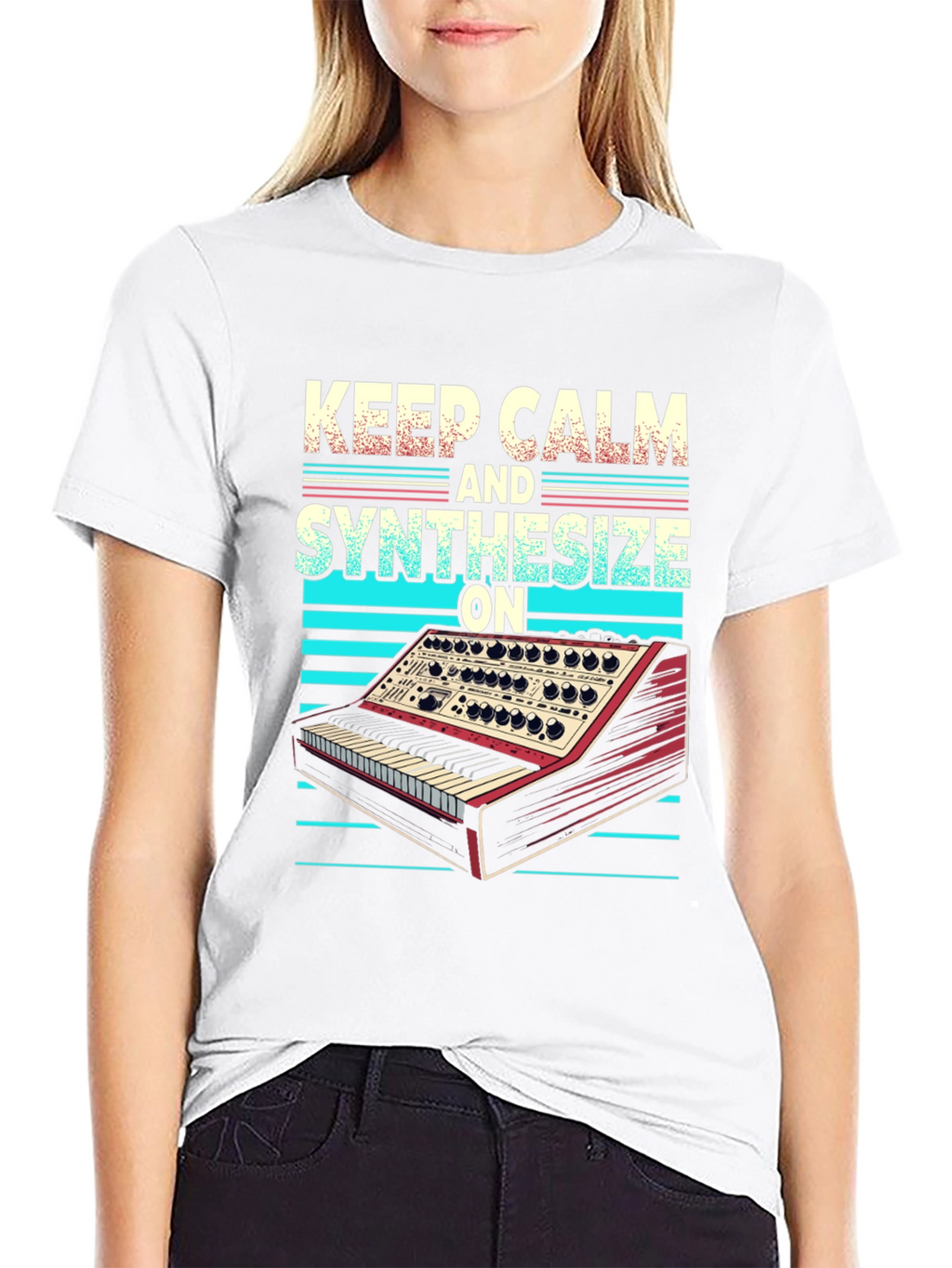 Keep Calm and Synthesize On Black T-Shirt