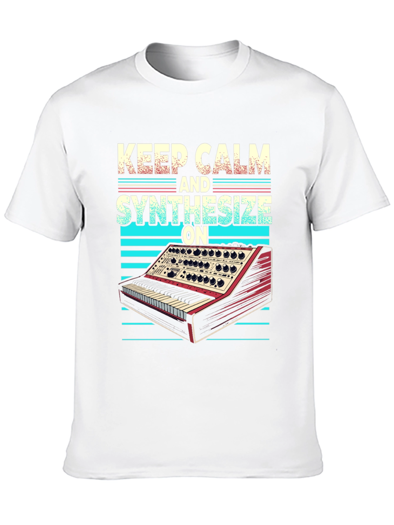 Keep Calm and Synthesize On Black T-Shirt