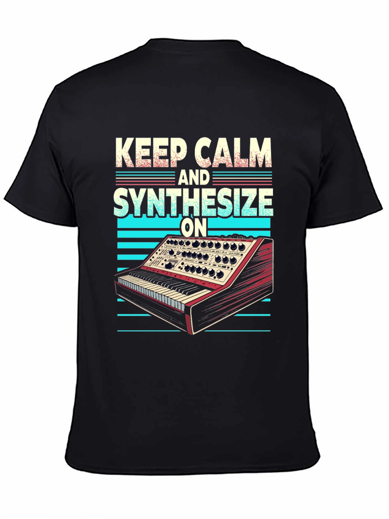 Keep Calm and Synthesize On Black T-Shirt