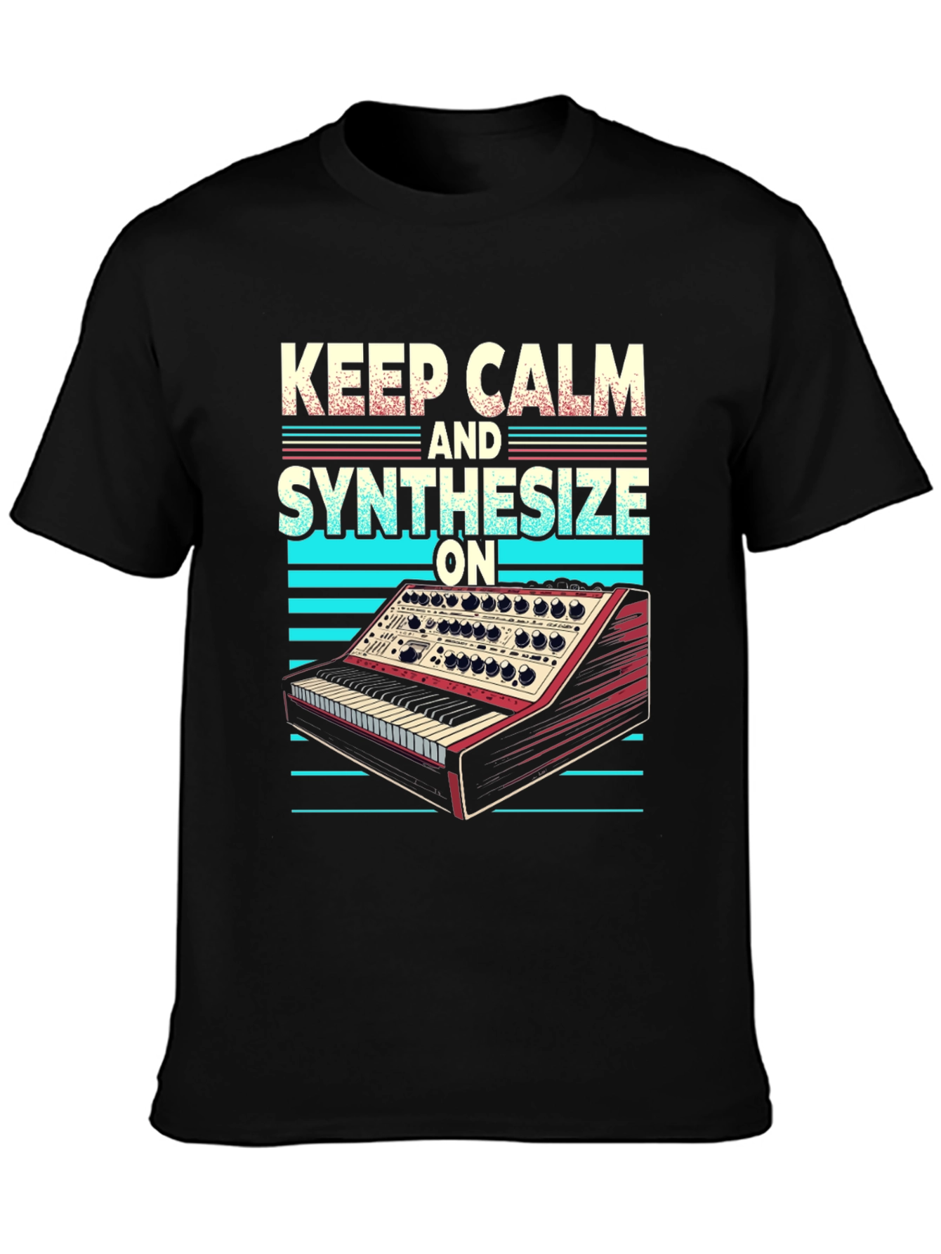 Keep Calm and Synthesize On Black T-Shirt