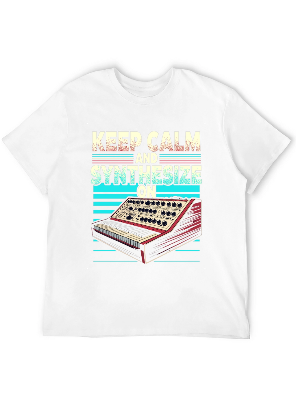 Keep Calm and Synthesize On Black T-Shirt
