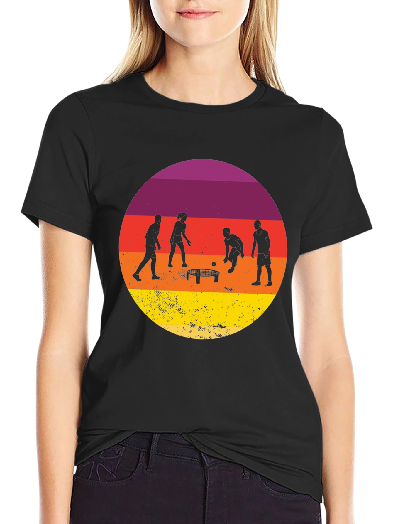Sunset Spikeball Graphic Tee