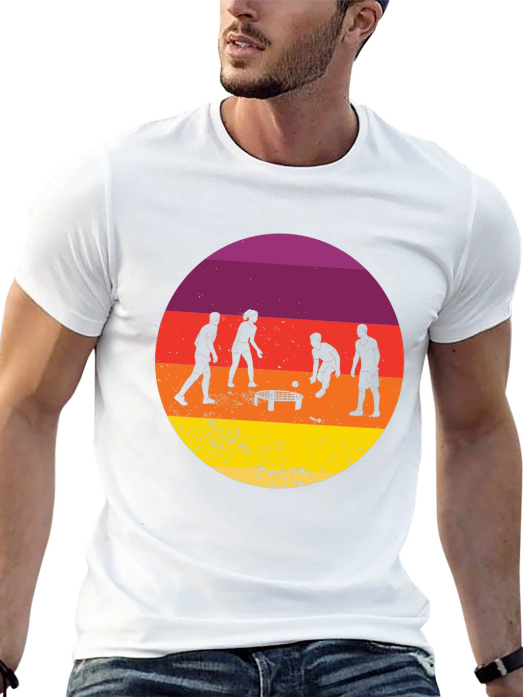 Sunset Spikeball Graphic Tee