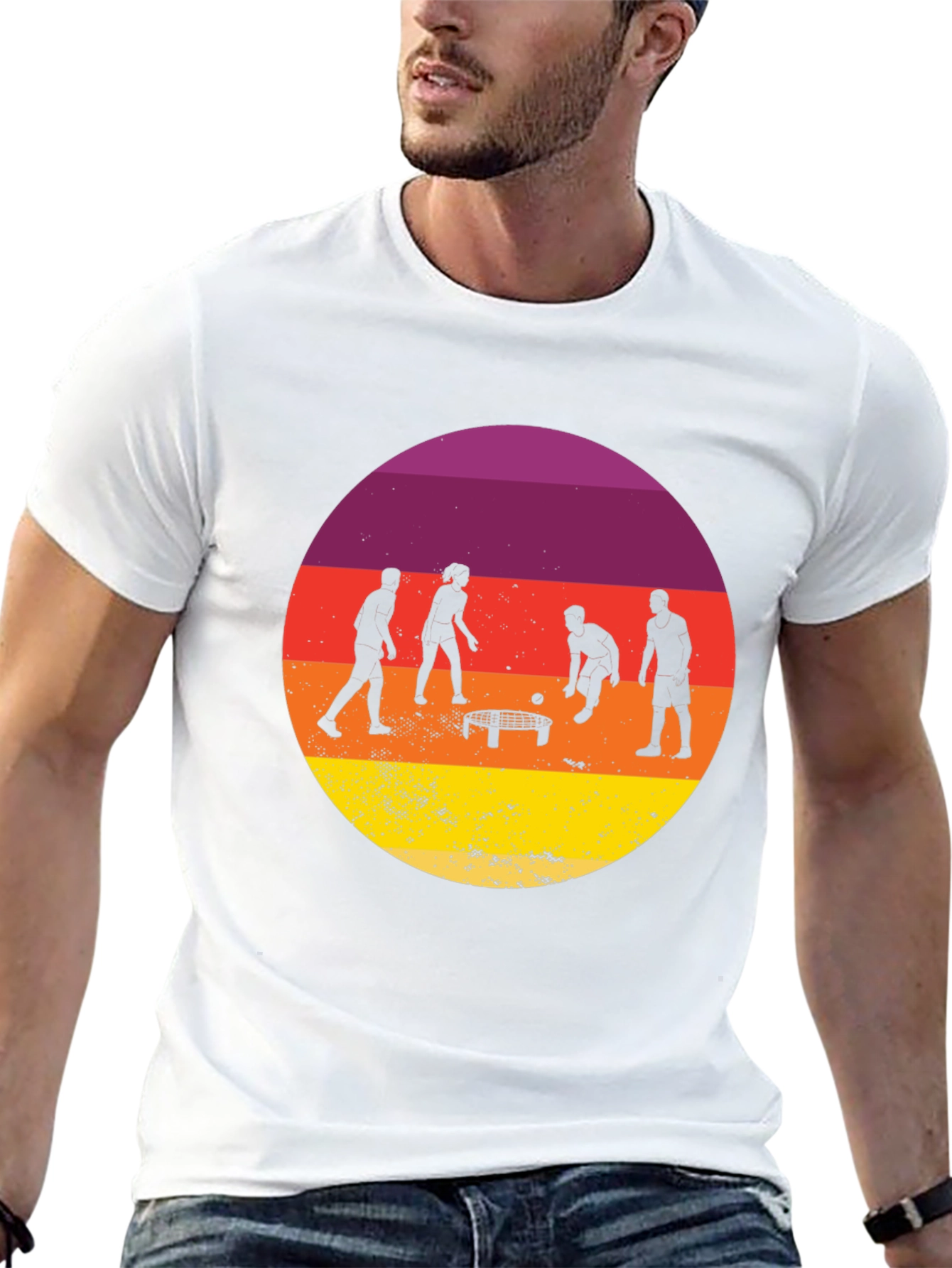 Sunset Spikeball Graphic Tee