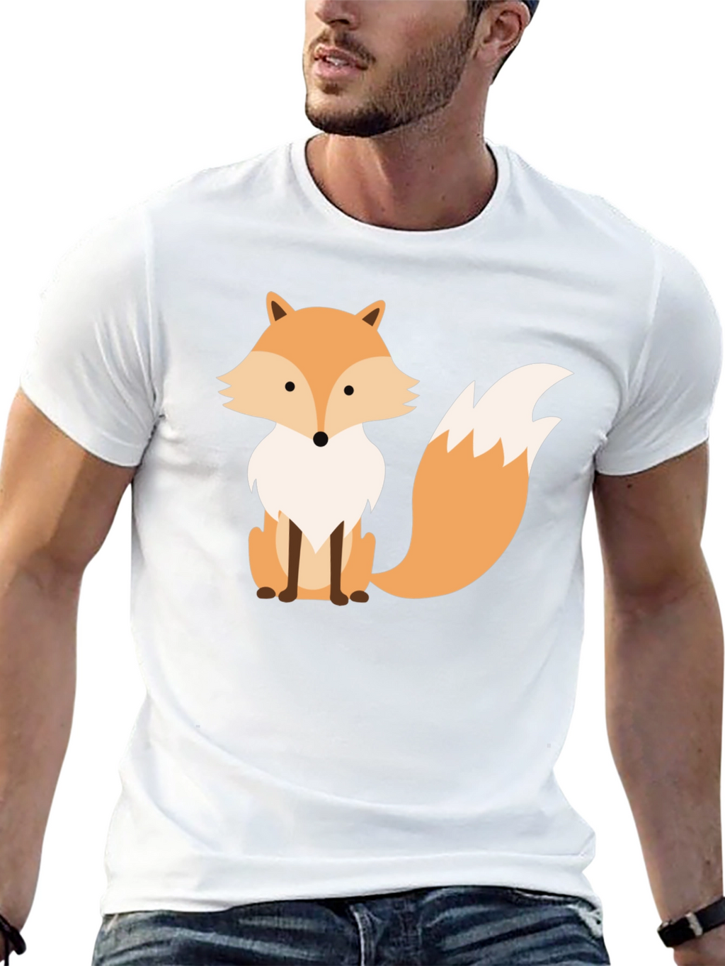 Fox Graphic Print Black T-Shirt