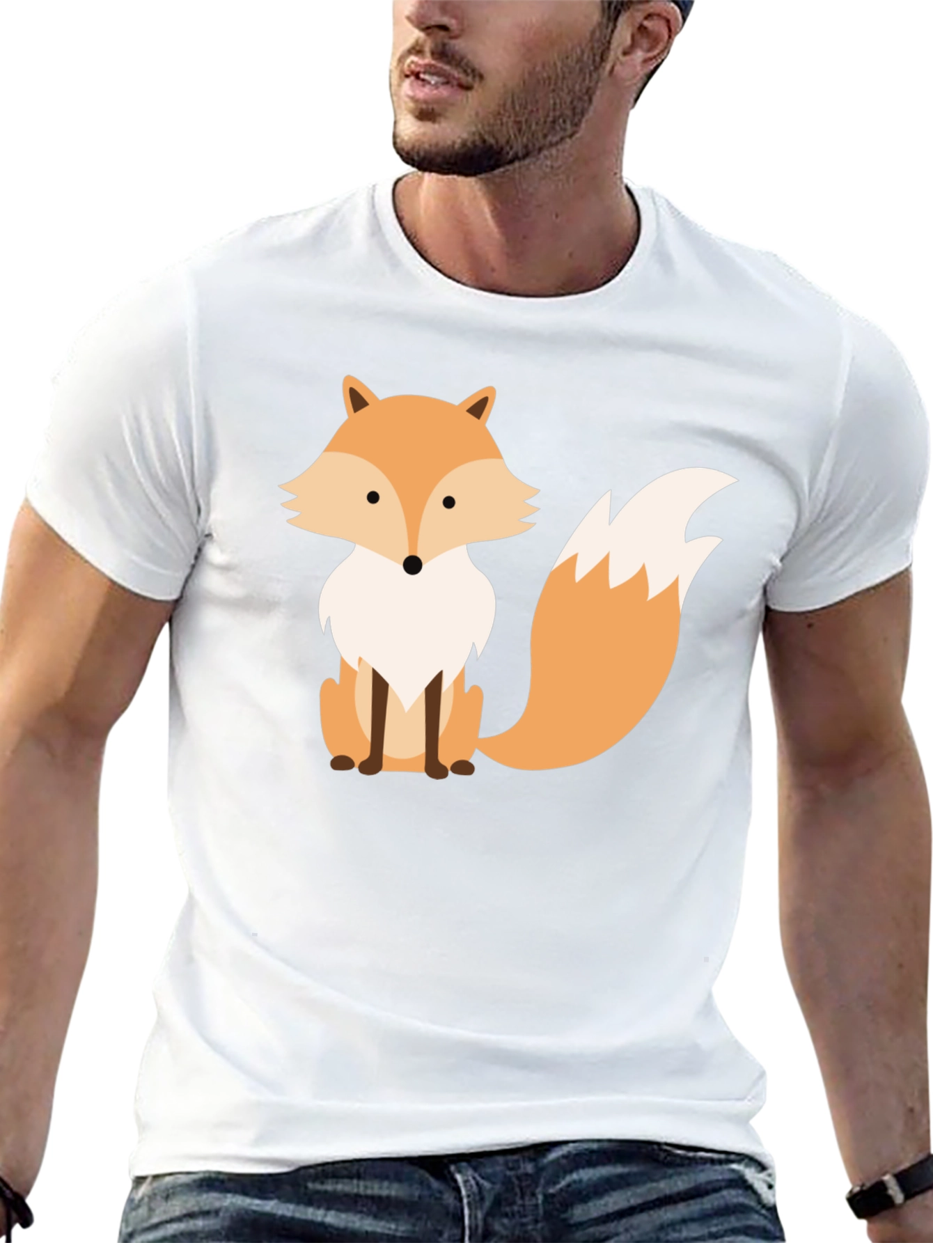 Fox Graphic Print Black T-Shirt