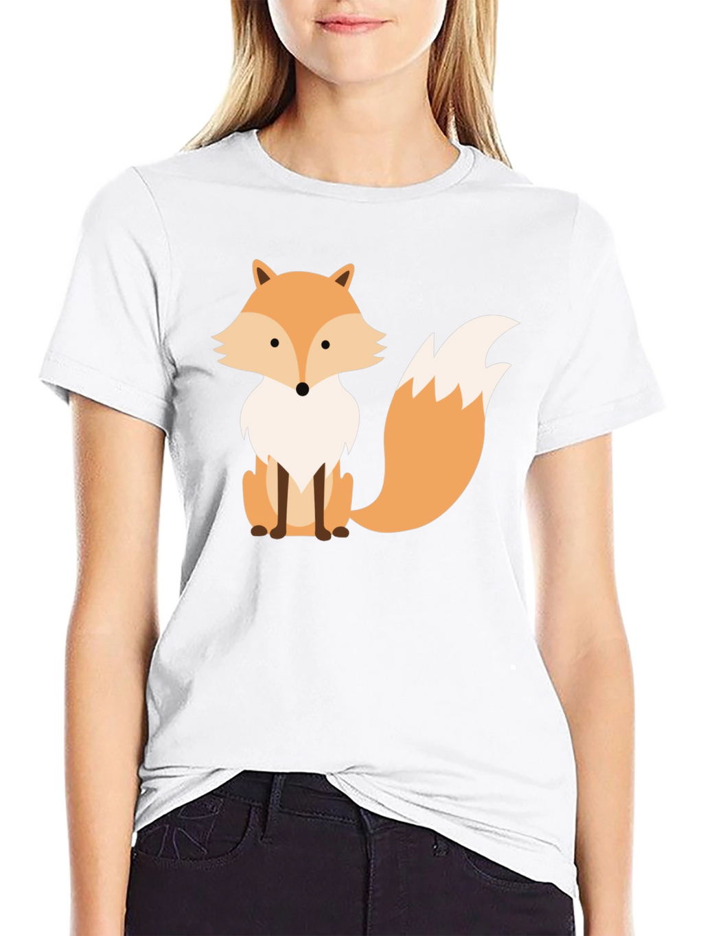 Fox Graphic Print Black T-Shirt