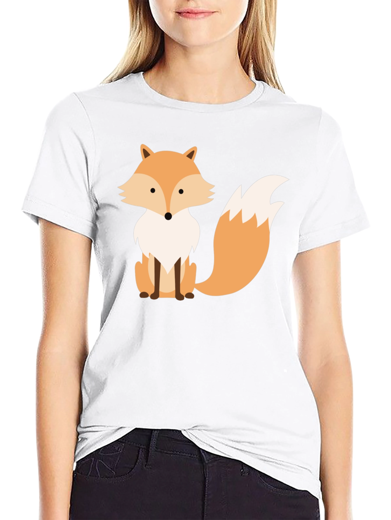 Fox Graphic Print Black T-Shirt