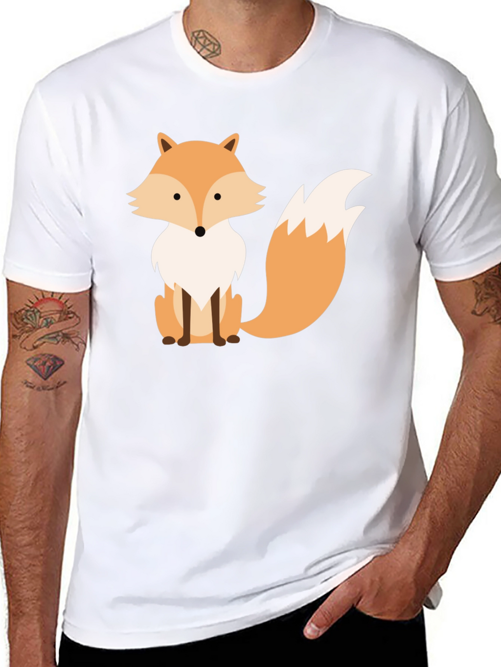Fox Graphic Print Black T-Shirt