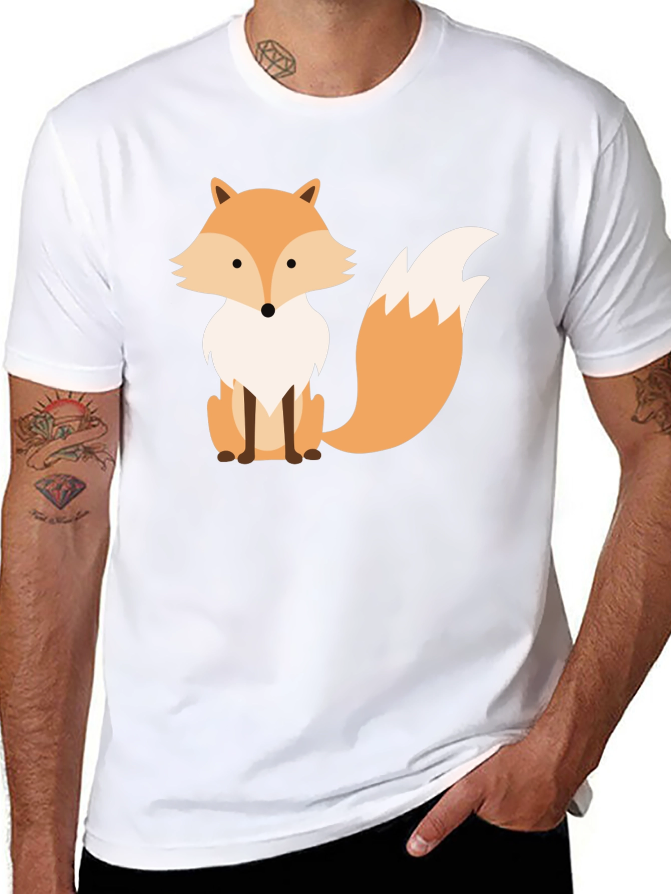 Fox Graphic Print Black T-Shirt