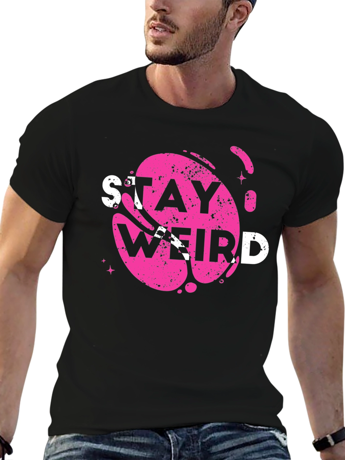 Stay Weird Graphic Tee - Trendy Casual Top