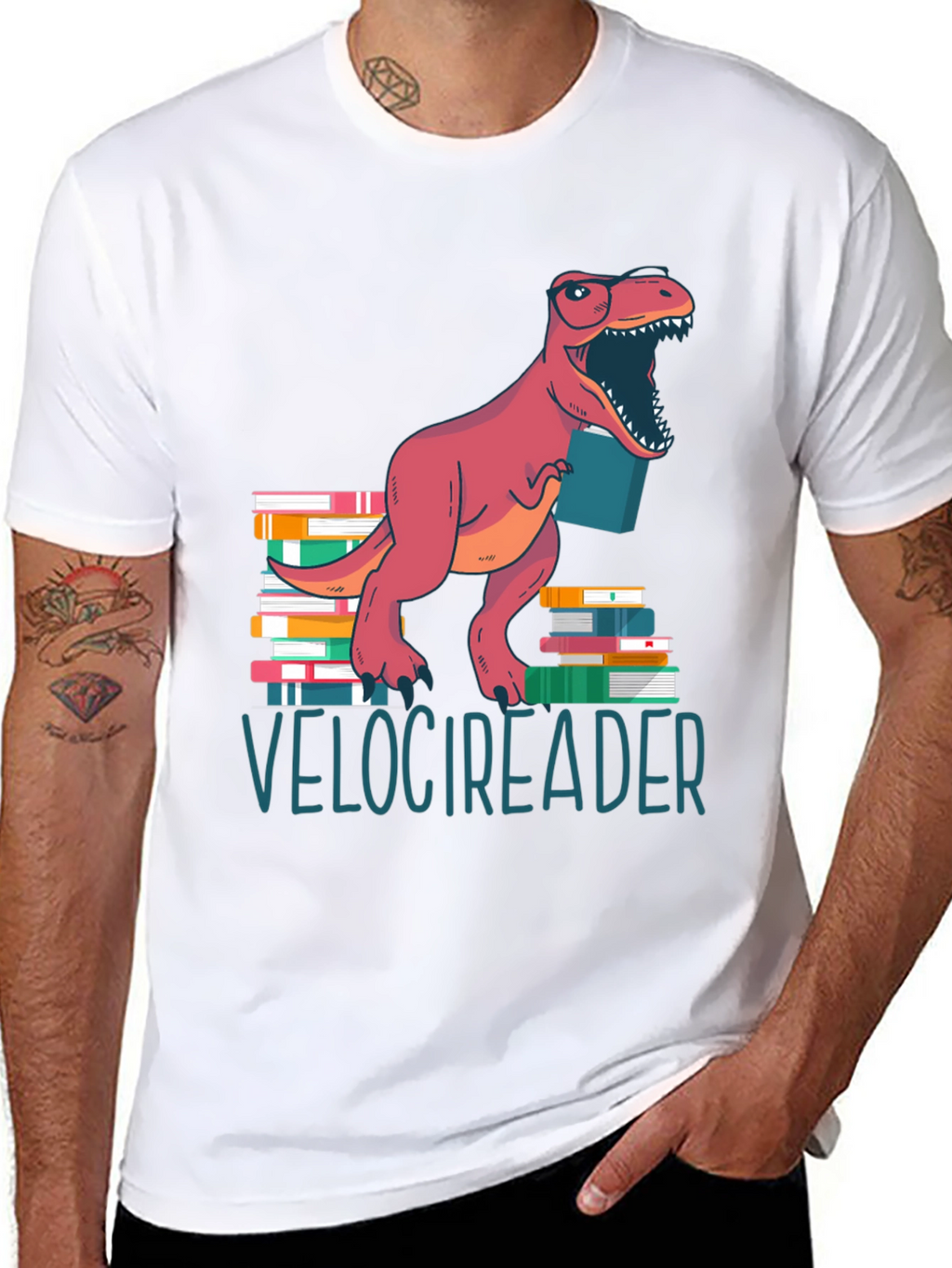 Velocireader T-Shirt - Dinosaur Book Lover