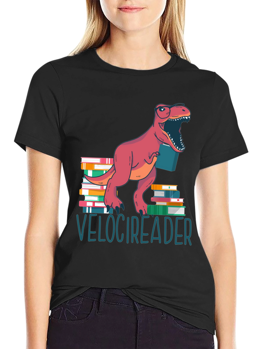 Velocireader T-Shirt - Dinosaur Book Lover