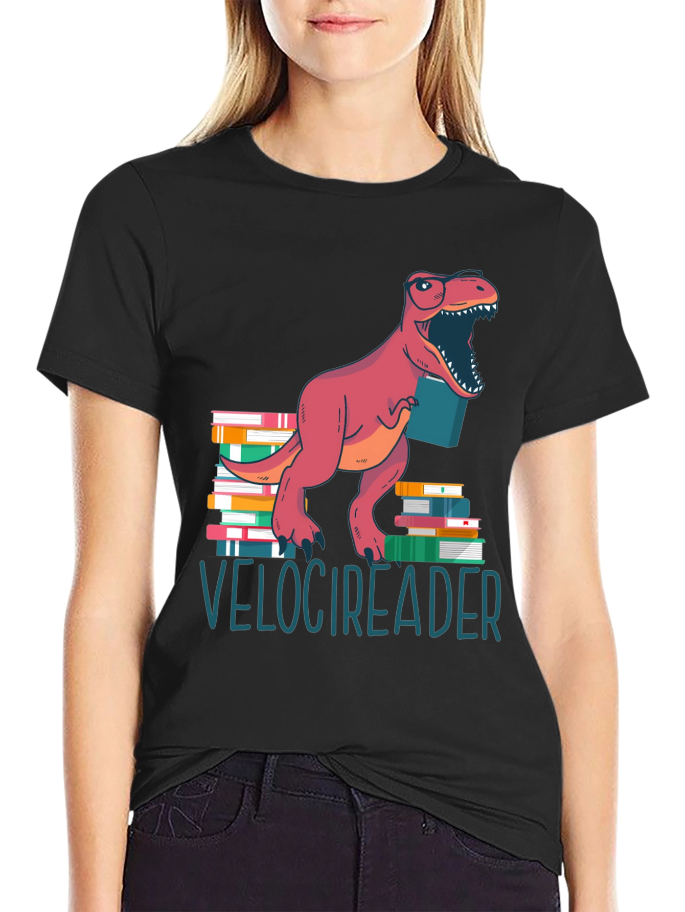 Velocireader T-Shirt - Dinosaur Book Lover